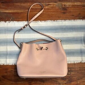 Kate Spade New York Eva Small Bucket Bag Blush Pink Pebbled Leather WKRU5857